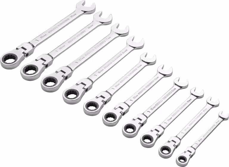Set di chiavi a cricchetto articolate Jetech da 10 pezzi