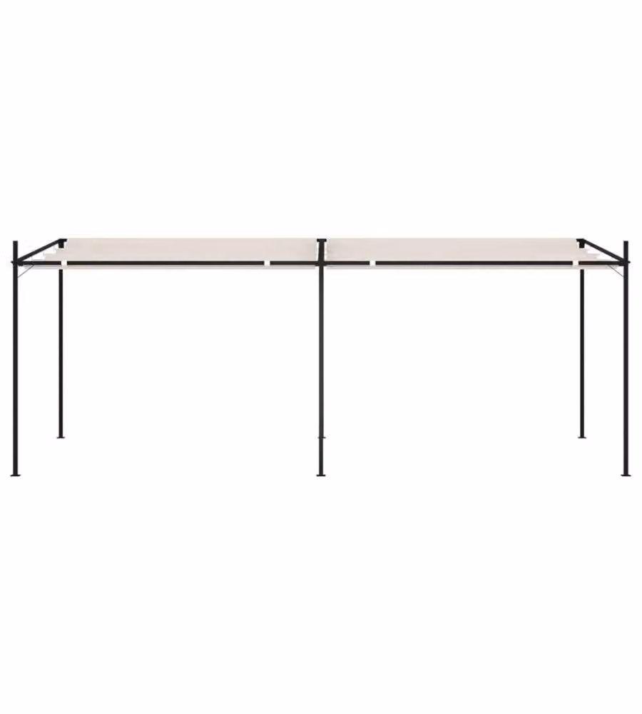 Gazebo con Tetto Retrattile 600x300x233 cm Crema