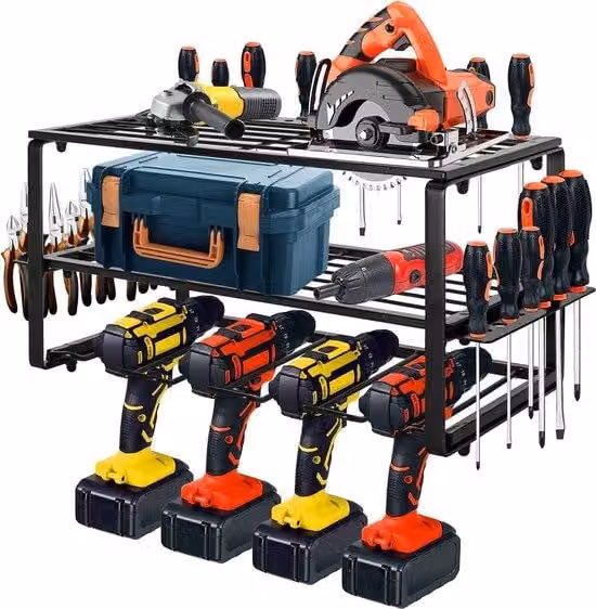 Portautensili elettrico in metallo 40x20x20 cm con supporto da parete