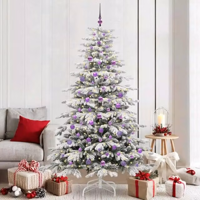 Albero di Natale Artificiale con Rami Pieghevoli Bianco 210 cm 3395655