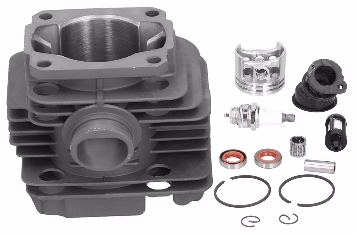 Kit cilindro e pistone da 40 mm - Candela - Fascette paraolio - Cuscinetti - Filtro dell'aria - Adatto per MS200/MS200T - Gruppo motore