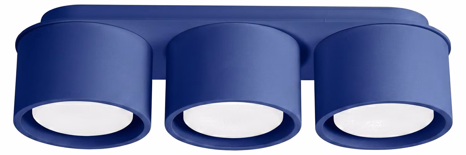 Lampada da soffitto MODO 3 blu marino Gx53 3xGx53 10W in alluminio 8,2x10,4x32,4 cm Sollux Lighting