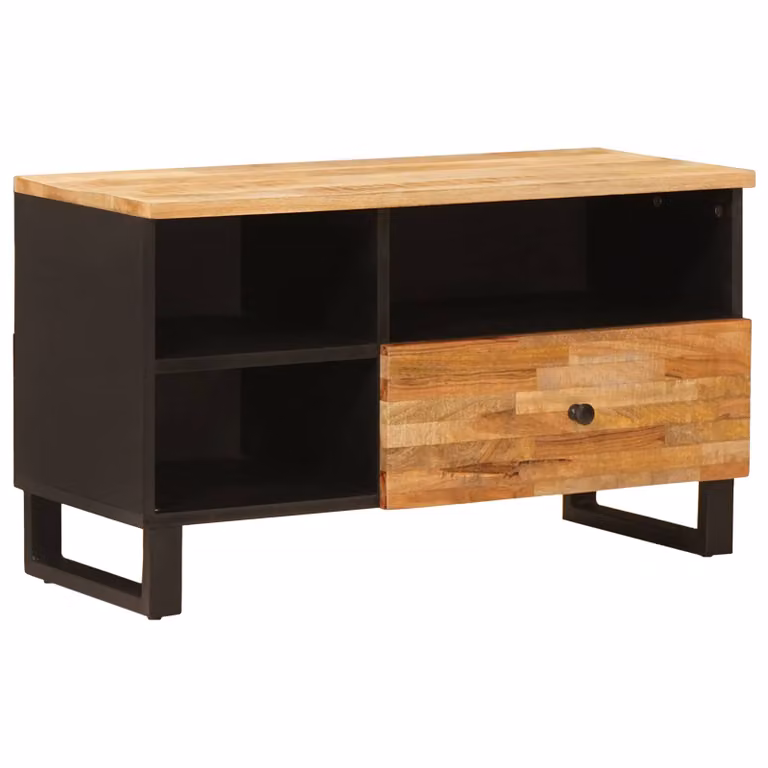 Mobile TV vidaXL in legno di mango massello marrone L 80 cm, P 33 cm, H 46 cm