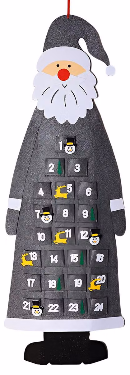Calendario dell'Avvento da appendere per bambini 117 cm - Babbo Natale