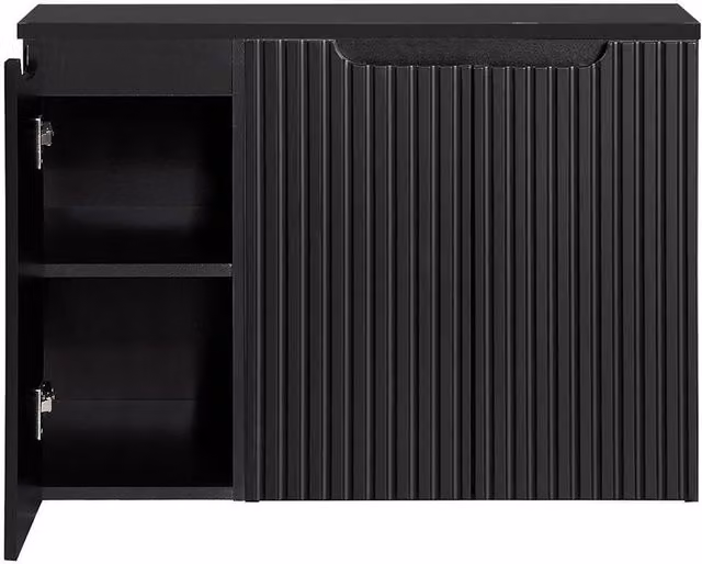 Mobile Sottolavabo NEWPORT da Parete con 3 Ante e Ripiano 90x60x40 cm - Nero [en.casa]