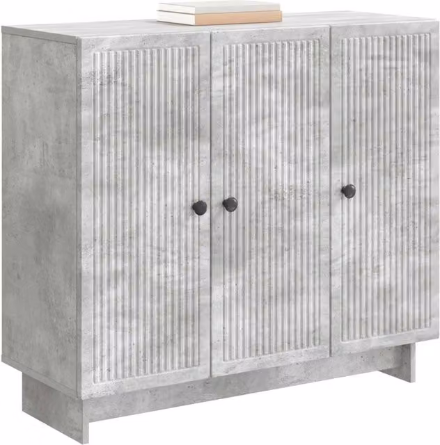 Credenza moderna in legno MDF Grigio Cemento L: 89 cm, P: 34,5 cm, H: 80 cm