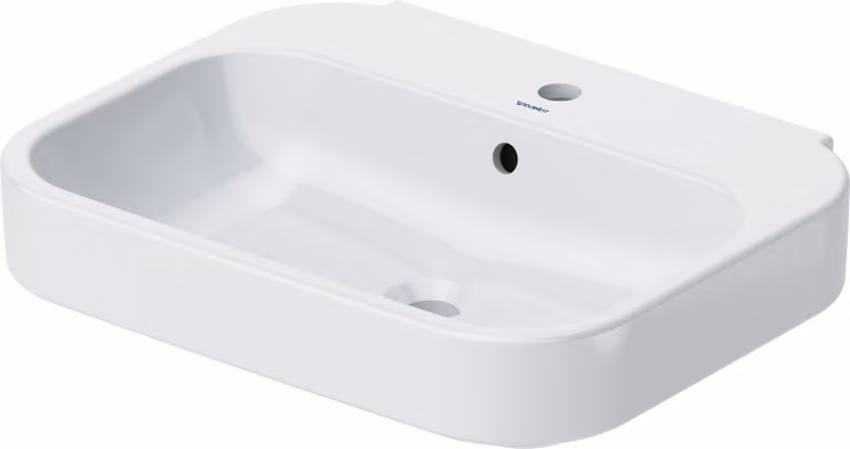 Duravit lavabo Happy D.2 60cm avec trop-plein, avec plage de robinetterie, 1 trou pour robinetterie, 2316600000, 2316600000