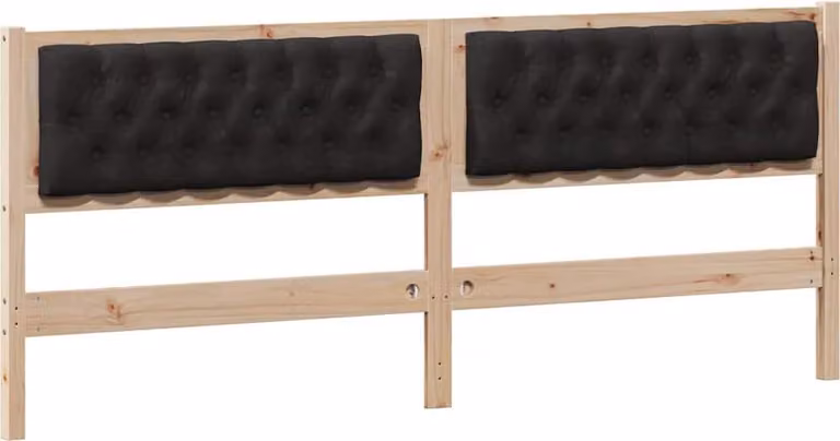 Testiera Altro Marrone e nero 200 cm Legno di pino massello
