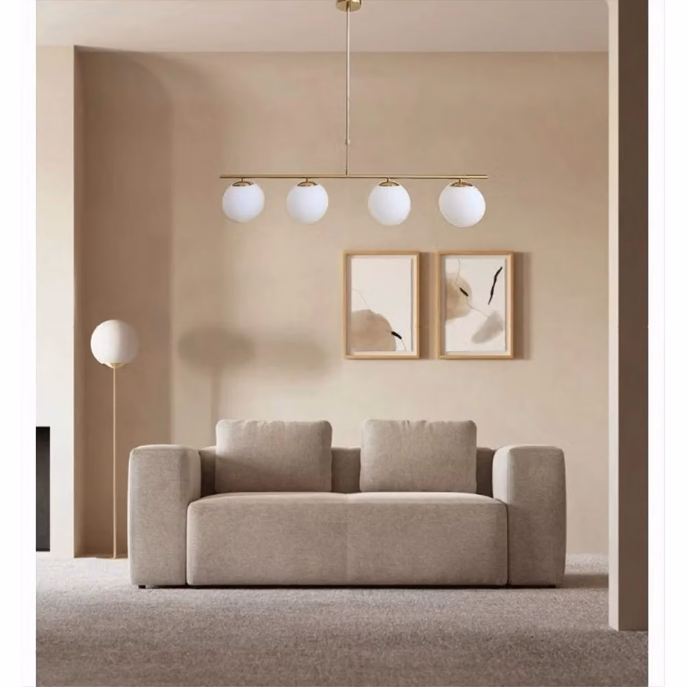 Lampadario a sospensione Trade Shop in oro con 4 sfere in vetro bianco e attacco G9 – 2