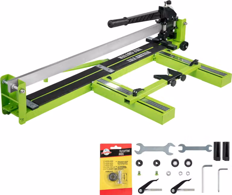 SucceBuy 39" Taglierina manuale per piastrelle, rotella in carburo di tungsteno, taglierina per pannelli in vinile, guida laser regolabile, tagli di precisione per gres porcellanato, ceramica, piastrelle da pavimento