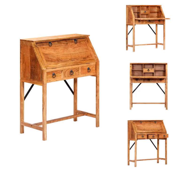 vidaXL Scrivania 90×40×107 cm in legno massiccio di acacia - Scrivanie