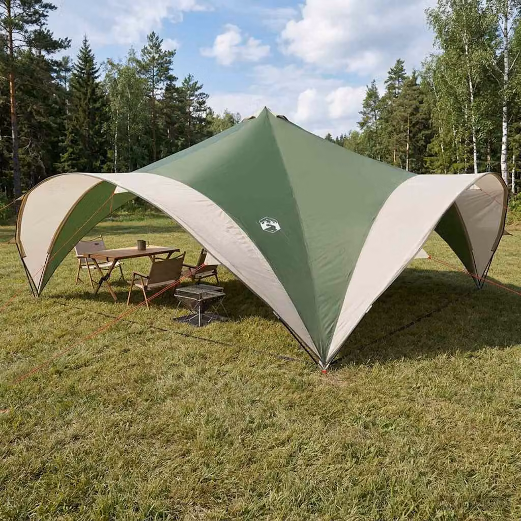 Tenda Party vidaXL Verde in Poliestere e Acciaio L/P/H: 600 x 600 x 400 cm