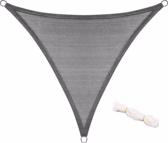 Telo ombreggiante triangolare - resistente ai raggi UV e idrorepellente - traspirante e robusto - in HDPE durevole - marrone - 250x250x350 cm