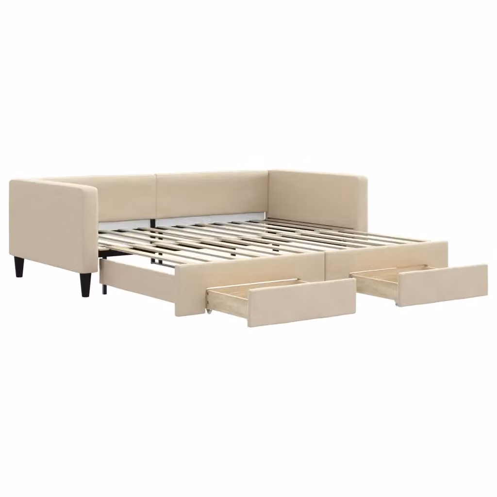 Divano Letto Moderno vidaXL in Tessuto Beige per Soggiorno e Camera da Letto – 2