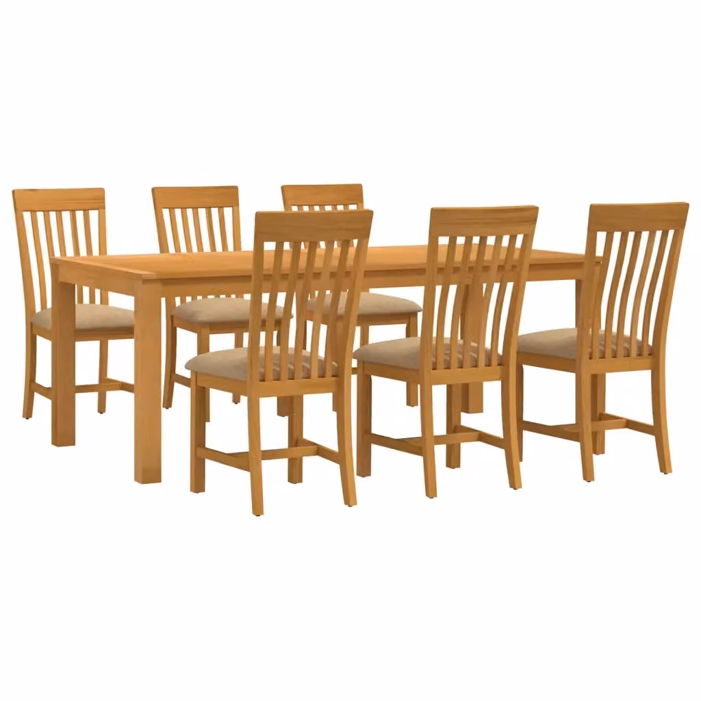 Set da pranzo moderno vidaXL in legno di quercia beige composto da 7 pezzi – 2