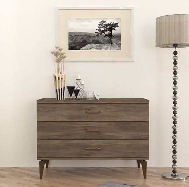 Schlafzimmer Kommode modernen Stil elegante Möbel Schwarz Holzmöbel