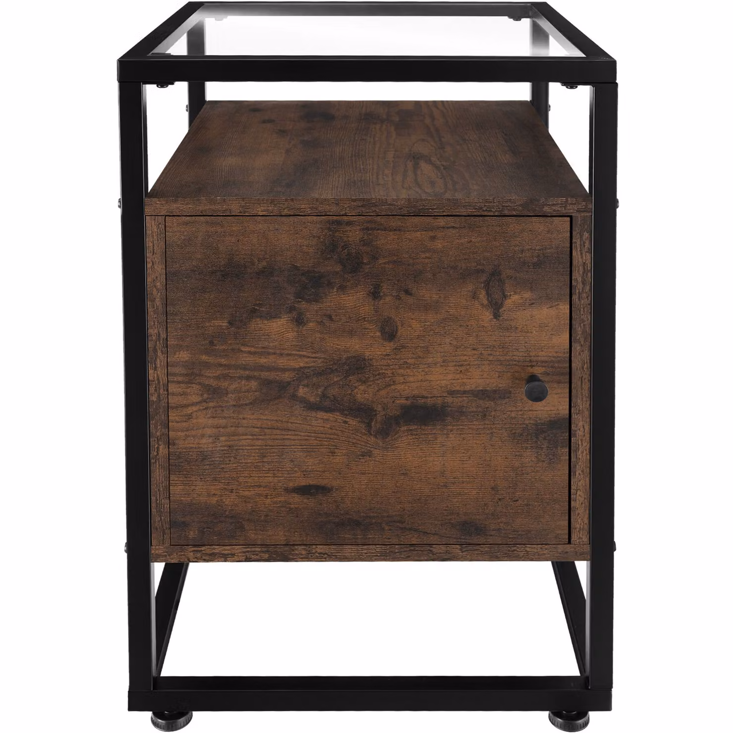 Comodino in stile industriale TecTake GmbH in legno MDF e metallo, colore marrone, L 40 cm x P 43 cm x H 60,5 cm – 2