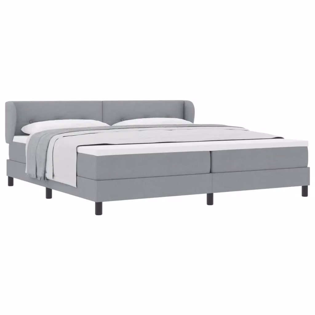 Letto a molle con testiera vidaXL in tessuto grigio L: 200 cm, P: 200 cm, H: 280 cm – 2