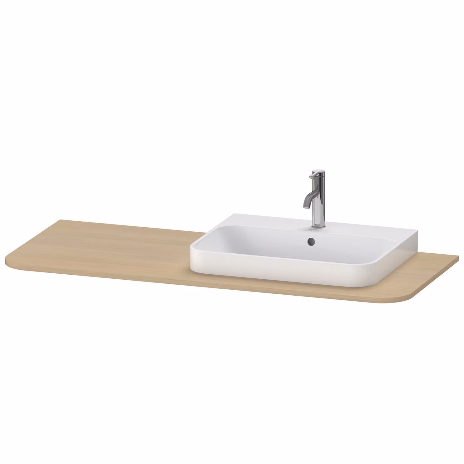 Duravit Happy D.2 Plus Console 1300x550 mm, 1 découpe à droite, pour meuble sous-lavabo HP4942, HP4962, HP4972, HP031KR7171, HP031KR7171