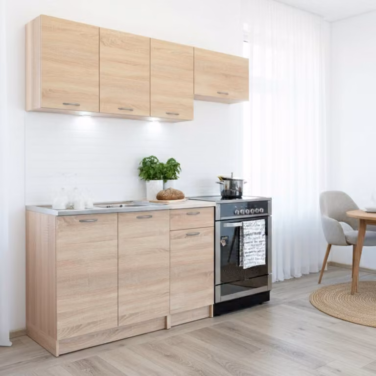 Sora - Cucina, Marrone Rovere, Modulabile, Elettrodomestici non inclusi