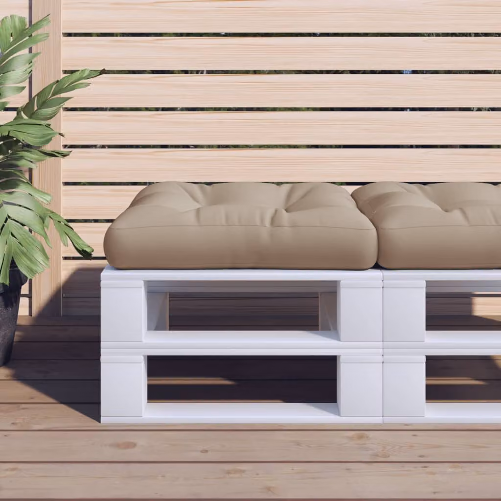 Cuscino per pallet vidaXL beige e grigio in tessuto resistente all'acqua e ai raggi UV L/P/H: 58 x 58 x 10 cm