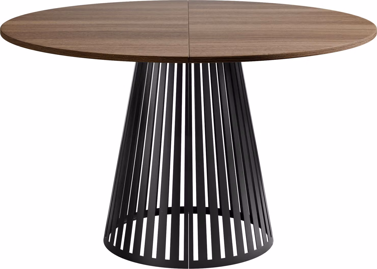 MIRJAN24 Tavolo Cone 120, tavolo da pranzo, gambe in acciaio (colore: nero / noce Franklin Tobacco)