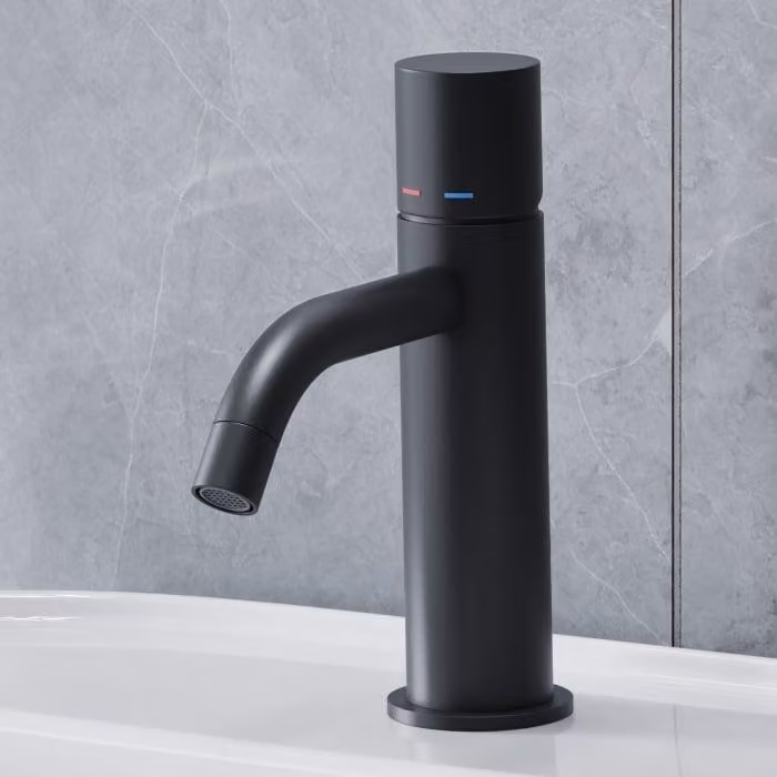 Miscelatore monocomando per lavabo Steinkamp Living, colore nero, senza kit di scarico, con limitatore di flusso a 5 litri/minuto