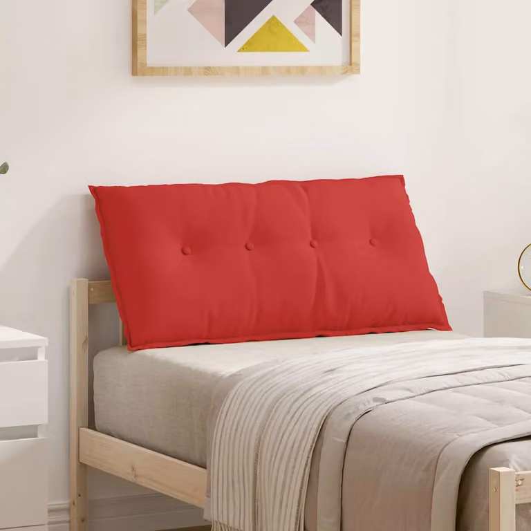Cuscino per schiena vidaXL rosso con rivestimento rimovibile in poliestere L 100 cm x P 19 cm x H 50 cm