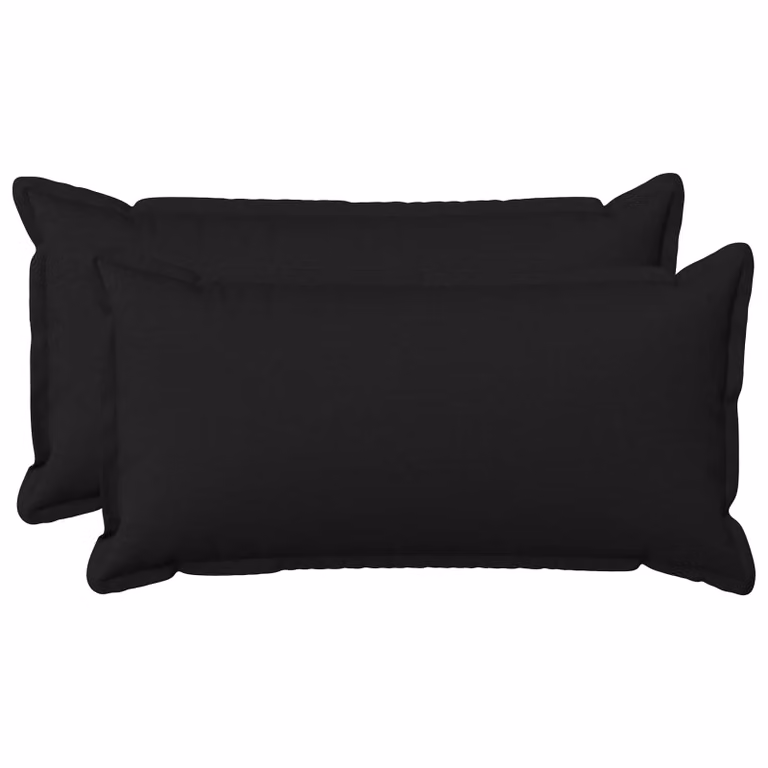 Set di 2 cuscini vidaXL HOUTEN neri in poliestere con fodera lavabile L/P/H: 70 x 40 x 40 cm