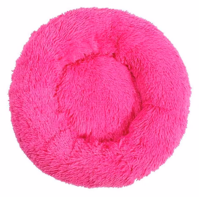 Cuccia per cani, cuccia per gatti, morbida, rotonda, in peluche, 40 cm, color rosa