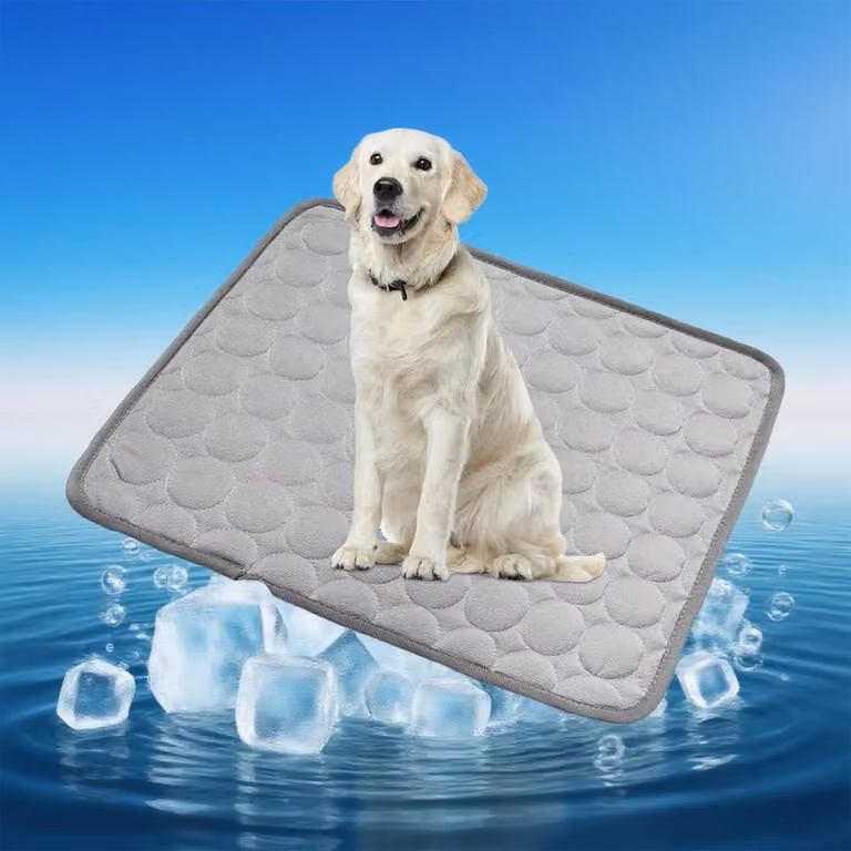 Tappetino refrigerante per cani e gatti, colore argento ghiaccio, grigio, dimensioni 100 x 70 cm