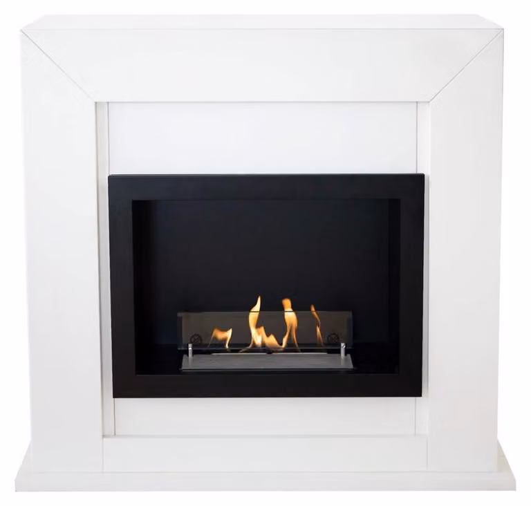 Caminetto a etanolo Xaralyn - Adra BRI-MDW - legno bianco - riscaldamento 1,5 KW - caminetto da incasso - caminetto decorativo
