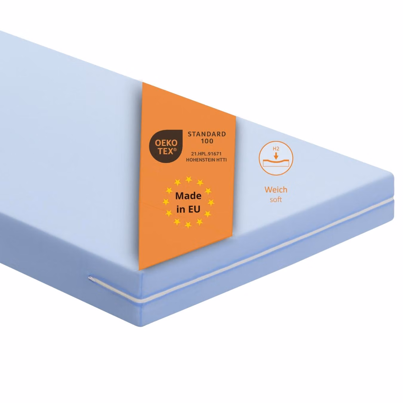 Materasso in schiuma fredda ergonomico, 90 x 200 cm, H2, 11 cm, materasso a due lati, sleepling Basic 20