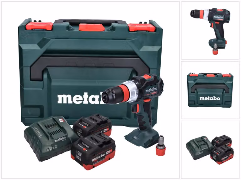 Trapano avvitatore a batteria Metabo BS 18 LT BL Q 18 V 75 Nm Brushless + 2 batterie da 10,0 Ah + caricabatterie + metaBOX