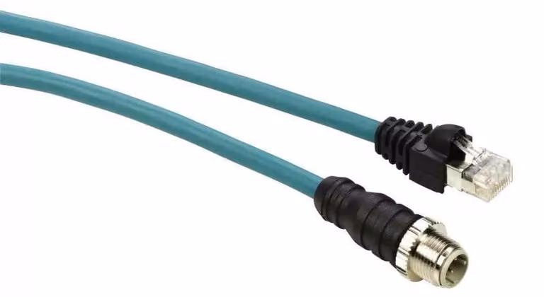 Cavo Ethernet ConneXium di Schneider Electric, connettore M12, connettore RJ45, IP67, 10 m TCSECL1M3M10S2