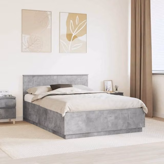 Struttura del letto con testiera Grigio Cemento 160 x 200 cm 3408148