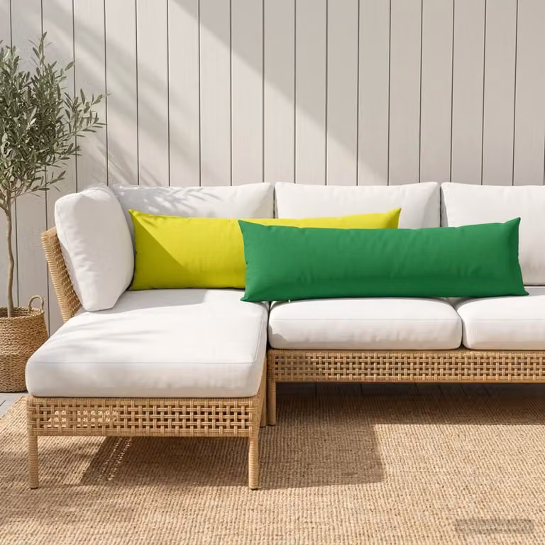 Set di 2 federe vidaXL HEERLEN in poliestere, colore verde, L 145 cm x P 40 cm