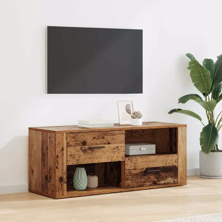 Mobile TV vidaXL in stile rustico color marrone, L 100 x P 35 x H 40 cm