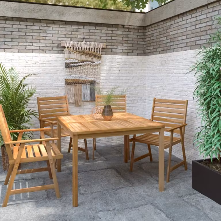 Maison Exclusive - Tavolo da Pranzo per Giardino 110x110x77 cm in Massello di Teak