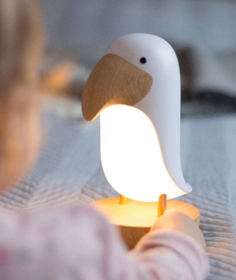 Lampada Birdie con altoparlante, bianco