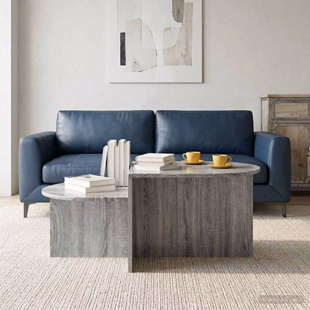 vidaXL Tavolino da salotto moderno rettangolare in MDF laminato Grigio L: 100 cm, P: 50 cm, H: 40 cm