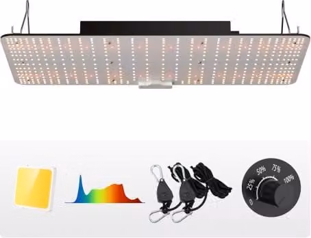 Lampada LED da Coltivazione VEVOR 200W a Spettro Completo con Telaio in Alluminio, Luce per Serra Interna Dimmabile e Impermeabile IP65, Colore Bianco