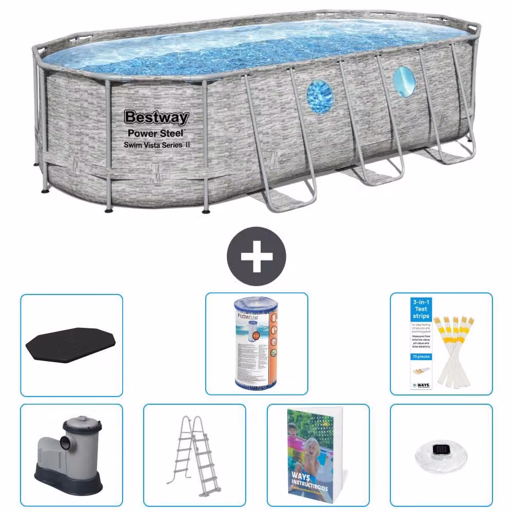 Bestway Power Steel, piscina ovale - 549x274x122 cm - composta da 6 parti, modello S622