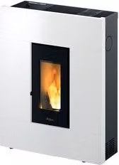 Stufa a pellet Pegaso Tabla 7 T2 Bianco con vetro, 6,9kW, Classe A+ – 1