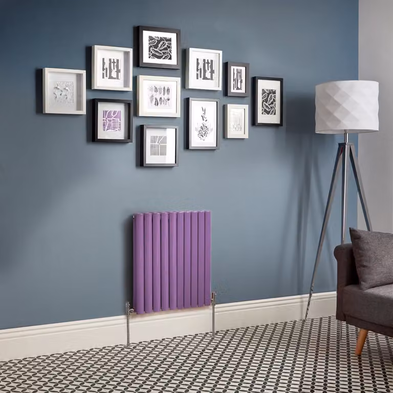 Radiatore di Design Orizzontale  Viola (Lush Viola) -  635mm x 590mm - Pannello Doppio  - Revive