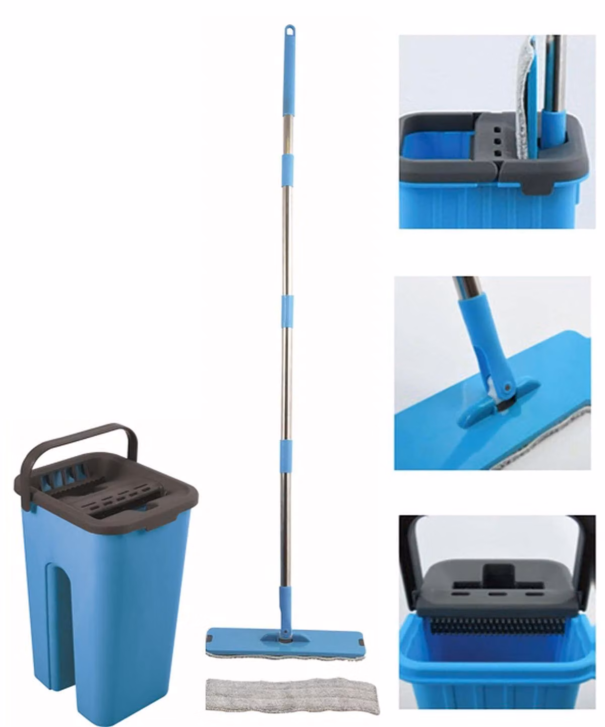 Set di mop con sistema di autopulizia, secchio da 4 litri, microfibra