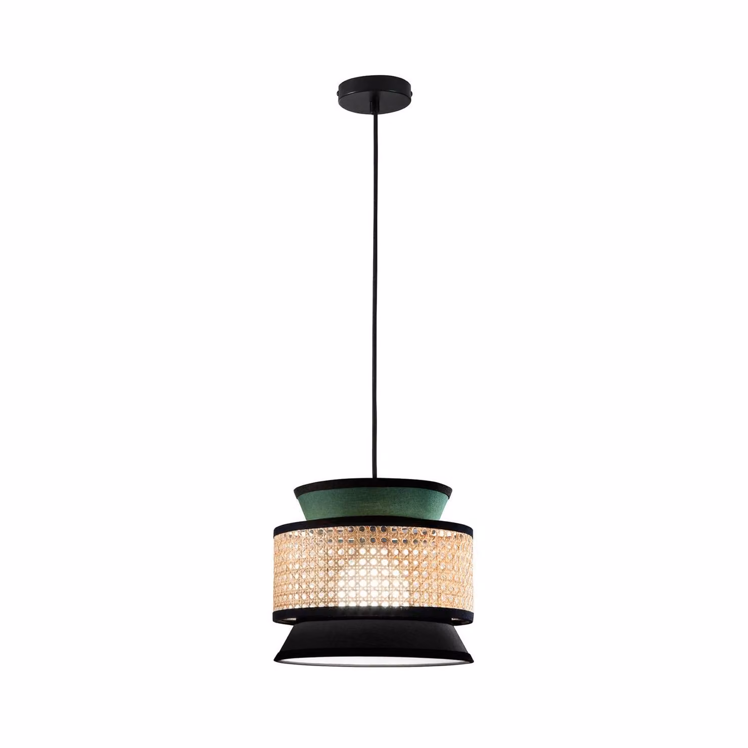 Luce Ambiente Design Lampada a sospensione Gazebo, dimmerabile, Verde, Soggiorno / Sala da pranzo, Tessuto / Stoffa / Seta, Lampada a sospensione