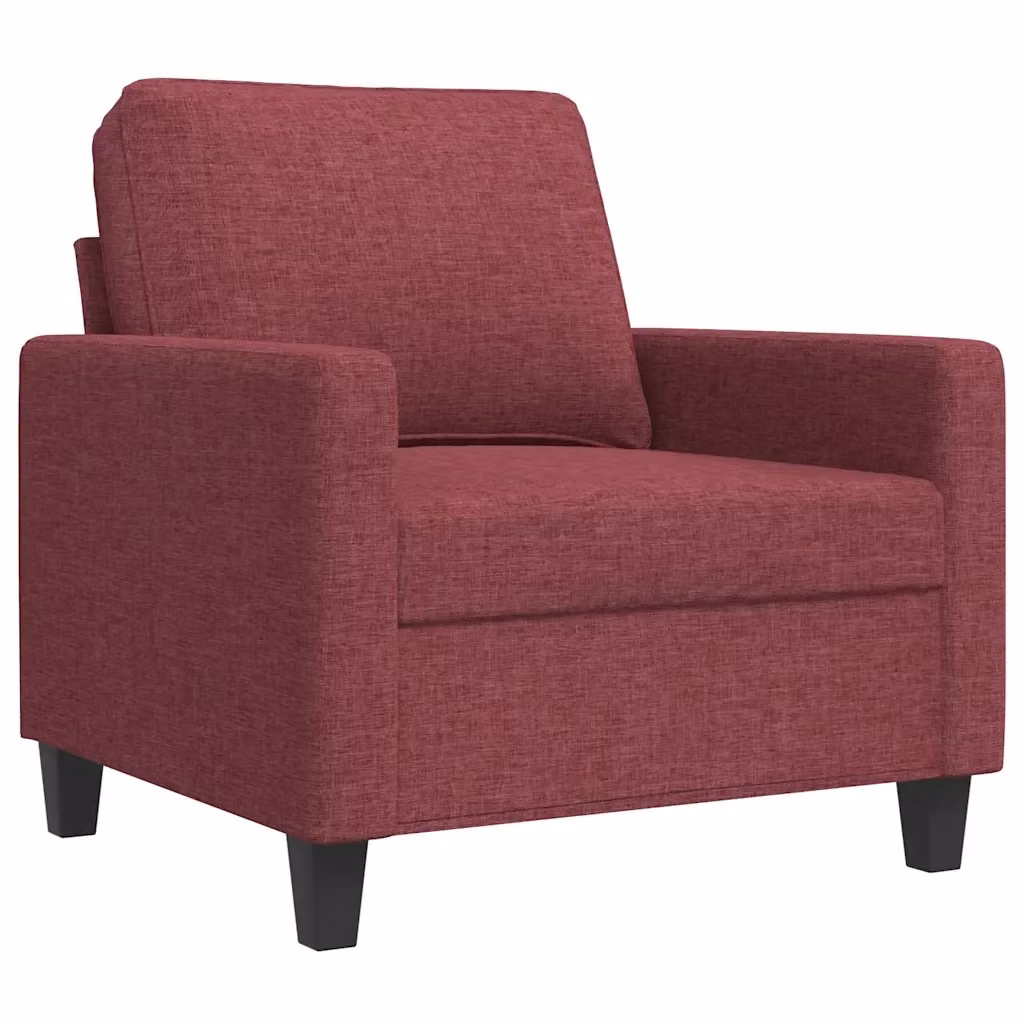 Poltrona moderna vidaXL in tessuto rosso con struttura in metallo e braccioli – 2