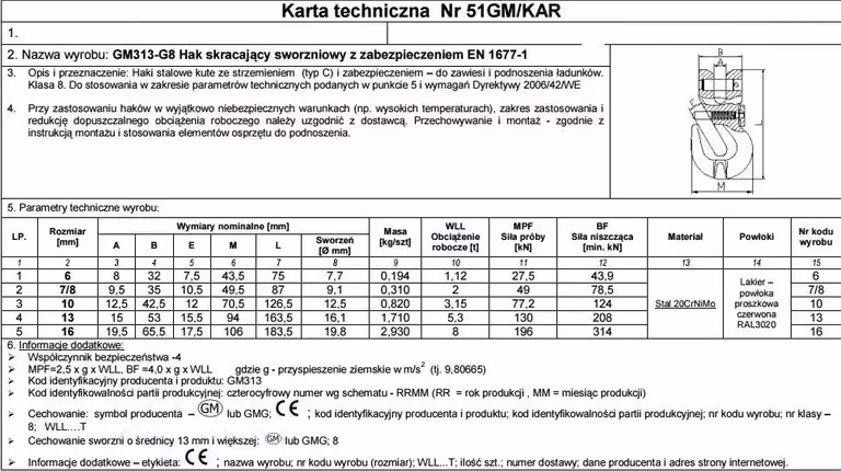 Gancio Di Accorciamento Con Sicurezza 7/8 Mm G8 Wll2T
