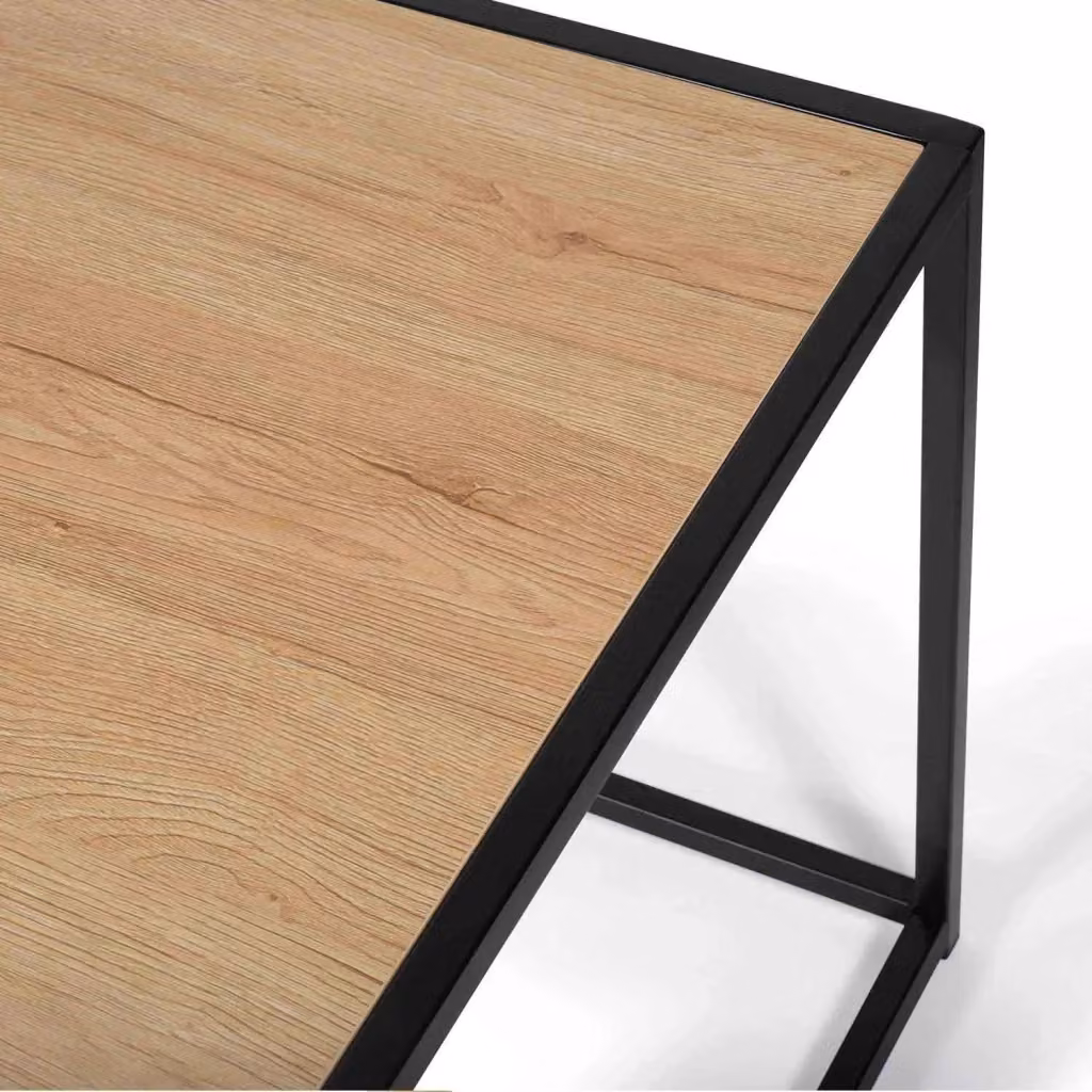 Tavolino da caffè Swindon Lúzete rettangolare in MDF e metallo nero e marrone – 2